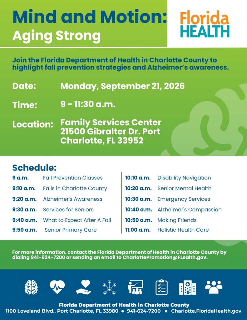 Flyer for Mind and Motion: Aging Strong
